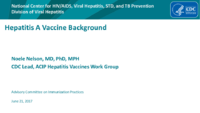 Hepatitis A vaccine background
