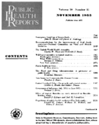 Public Health Reports  v 70 no 11  table of contents