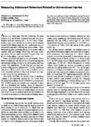 Measuring Adolescent Behaviors Related To Unintentional Injuries