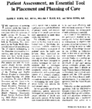 Patient Assessment An Essential Tool In Placement And Planning Of Care