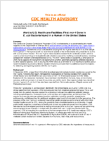Alert to US healthcare facilities  first mcr1 gene in E coli bacteria found in a human in the United States