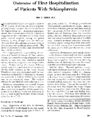 Outcome of first hospitalization of patients with schizophrenia