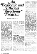 An Economic And Efficient Vasectomy Program