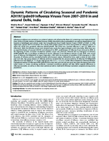 Dynamic Patterns of Circulating Seasonal and Pandemic AH1N1pdm09 Influenza Viruses From 20072010 in and around Delhi India