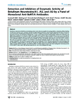 Extraction and Inhibition of Enzymatic Activity of Botulinum NeurotoxinsA1 A2 and A3 by a Panel of Monoclonal AntiBoNTA Antibodies