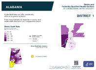 AL Congressional District 01 Stroke and Federally Qualified Health Centers Map 118th Congress