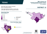 TX Congressional District 10 Stroke and Federally Qualified Health Centers Map 119th Congress