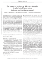 The Impact of Job Loss on SelfInjury Mortality in a Cohort of Autoworkers Application of a Novel Causal Approach