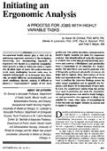 Initiating an Ergonomic Analysis A Process for Jobs with Highly Variable Tasks