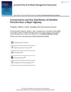 Concentration and Size Distribution of Ultrafine Particles near a Major Highway