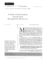 A public health standard for screening managed care populations