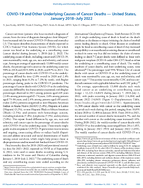 COVID19 and Other Underlying Causes of Cancer Deaths  United States January 2018July 2022