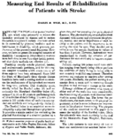 Measuring End Results Of Rehabilitation Of Patients With Stroke