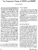 Two Cooperative Projects Of Who And UNICEF