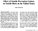 Effect Of Suicide Prevention Centers On Suicide Rates In The US