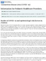 Information for Pediatric Healthcare Providers March 12 2020