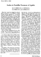 Studies in Penicillin Treatment of Syphilis