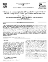 MethaneAir Mixtures Ignited By CW LaserHeated Targets On Optical Fiber Tips Comparison Of Targets Optical Fibers And Ignition Delays