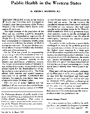 Public health in the western States