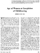 Age of women at completion of childbearing