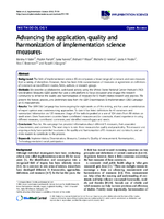 Advancing the application quality and harmonization of implementation science measures