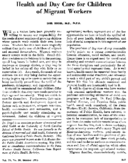 Health and day care for children of migrant workers