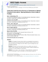 Community Guide Economic Reviews of Cardiovascular Disease Prevention Interventions Tailoring Methods to Ensure Utility of Findings
