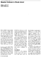 Measles outbreak in Rhode Island