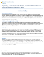 Improving Adolescent Health PersontoPerson Interventions to Improve Caregivers Parenting Skills