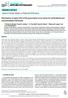 Distribution of Upper Limit of the Prescriptive Zone Values for Acclimatized and Unacclimatized Individuals