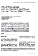 Evaluation of Airborne Dust and Endotoxin in Corn Storage and Processing Facilities in Colorado
