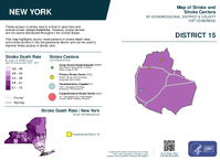 NY Congressional District 15 Stroke and Stroke Centers Map 119th Congress