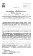 Occupational Infectious Diseases Still a Challenge