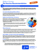 Make a Strong Flu Vaccine Recommendation Information for Health Care Professionals 2019 65 Years and Older