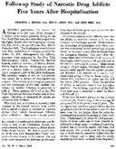 Followup study of narcotic drug addicts five years after hospitalization