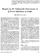 Report on the nationwide occurrence of Q fever infections in cattle