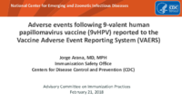Adverse events following 9valent human papillomavirus vaccine 9vHPV reported to the Vaccine Adverse Event Reporting System VAERS