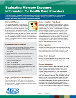 Evaluating Mercury Exposure  Information for Health Care Providers