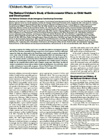 The National Childrens Study of environmental effects on child health and development