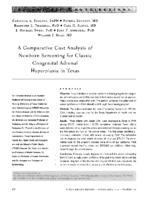 A Comparative Cost Analysis Of Newborn Screening For Classic Congenital Adrenal Hyperplasia In Texas