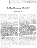 Is man becoming obsolete