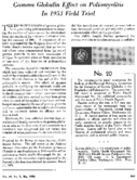Gamma globulin effect on poliomyelitis in 1953 field trial