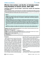 Effective Interventions and Decline of Antituberculosis Drug Resistance in Eastern Taiwan 20042008