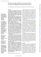 Injuries Among Children and Youth in Farm Households Regional Rural Injury StudyI