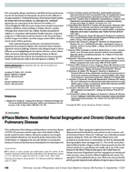 Place matters residential racial segregation and chronic obstructive pulmonary disease
