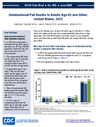 Unintentional fall deaths among adults age 65 and older United States 2023
