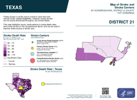 TX Congressional District 21 Stroke and Stroke Centers Map 119th Congress