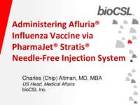 Administering Afluria influenza vaccine via PharmaJet Stratis needlefree injection system