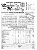 Morbidity and Mortality Weekly Report Vol 14 No 40 week ending October 9 1965