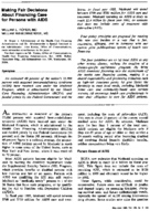 Making Fair Decisions About Financing Care For Persons With Aids